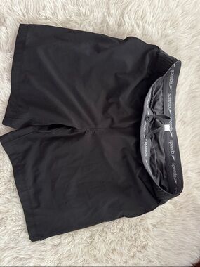 Speedo Black Men's Swim Trunks with Branded Waistband